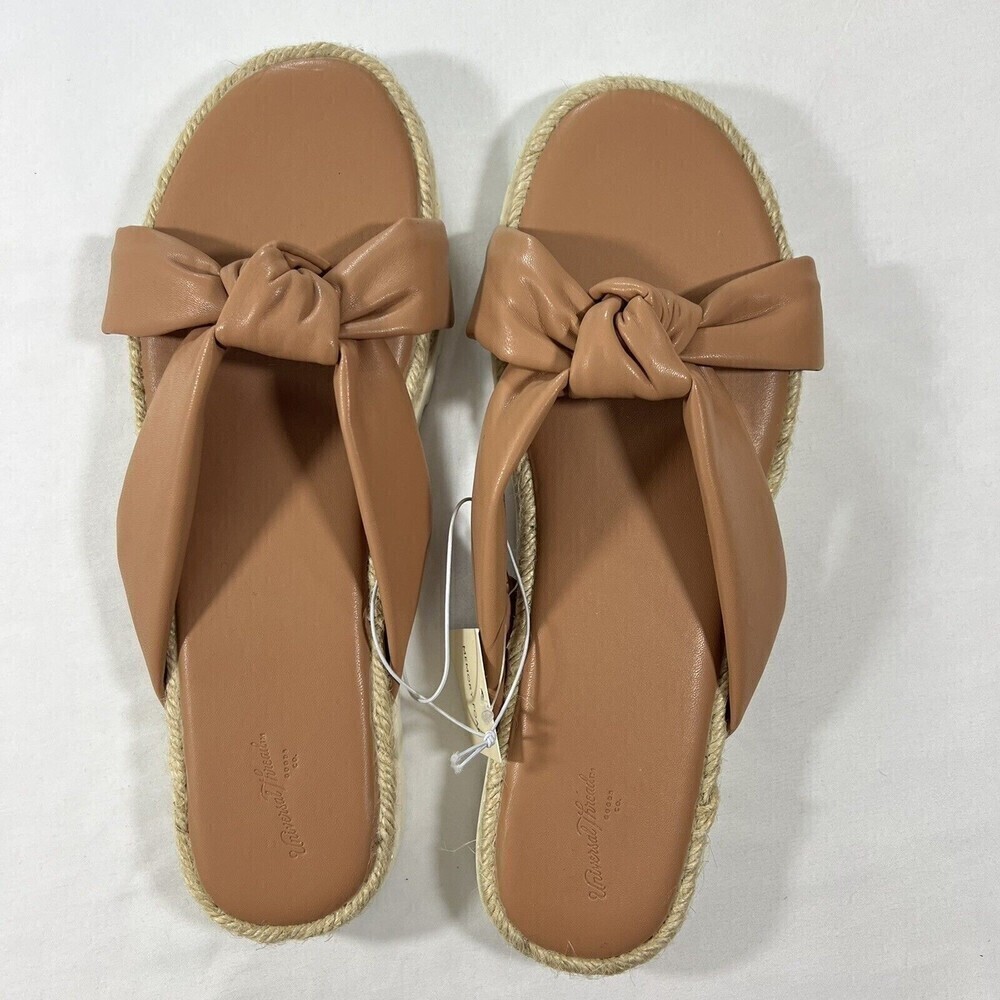 Universal Threads Open Toe Tan Knotted Espadrille… - image 8